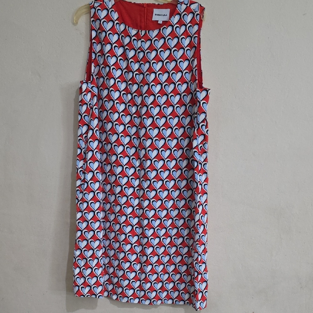 Bimba and Lola Red and Blue Heart Print Mini Dress